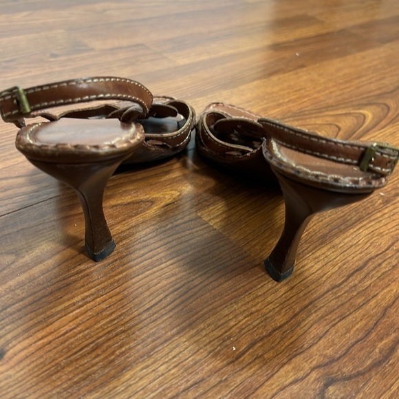 Celine Leather Sandals Woven Detail Brown Sz 38.5 B / US 8.5 B - Picture 11 of 12